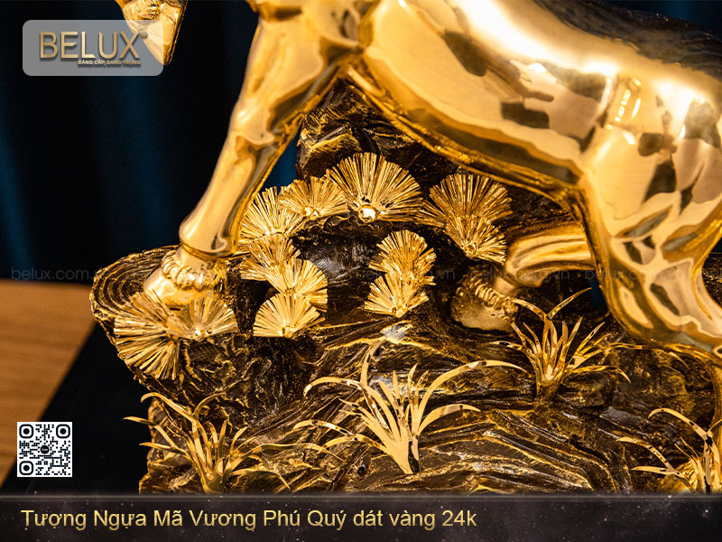 Tượng Ngựa Mã Vương Phú Quý Dát Vàng 24K